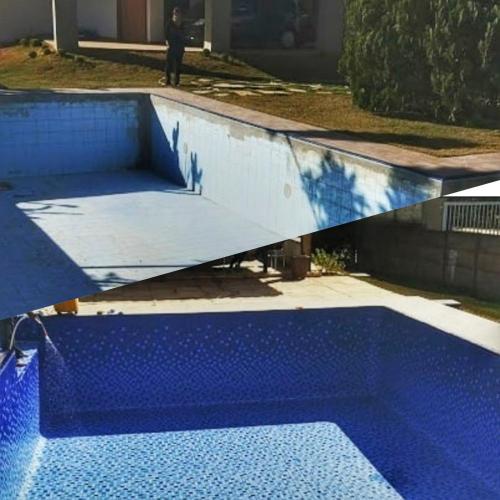 Instalação de Vinil em Piscina de Azulejo